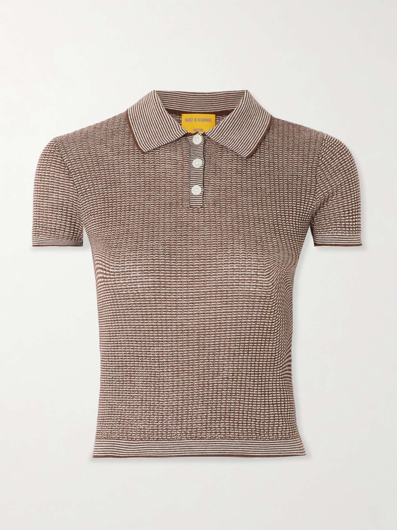 Ribbed cashmere polo sweater Brown - 1