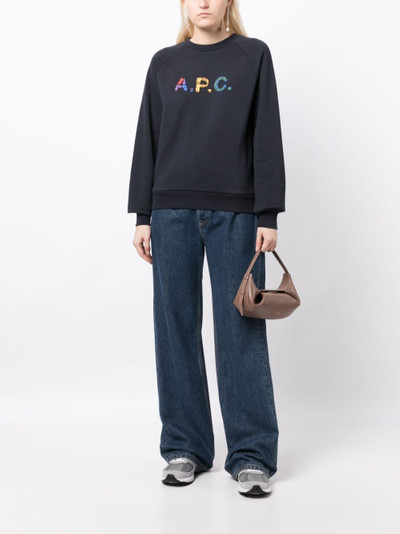 A.P.C. logo-patch cotton sweatshirt outlook