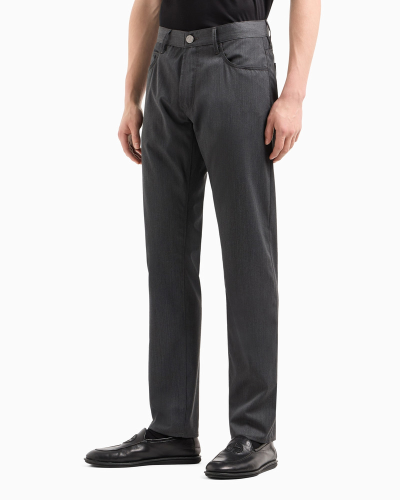 GIORGIO ARMANI Five-pocket, regular-fit, virgin-wool trousers outlook