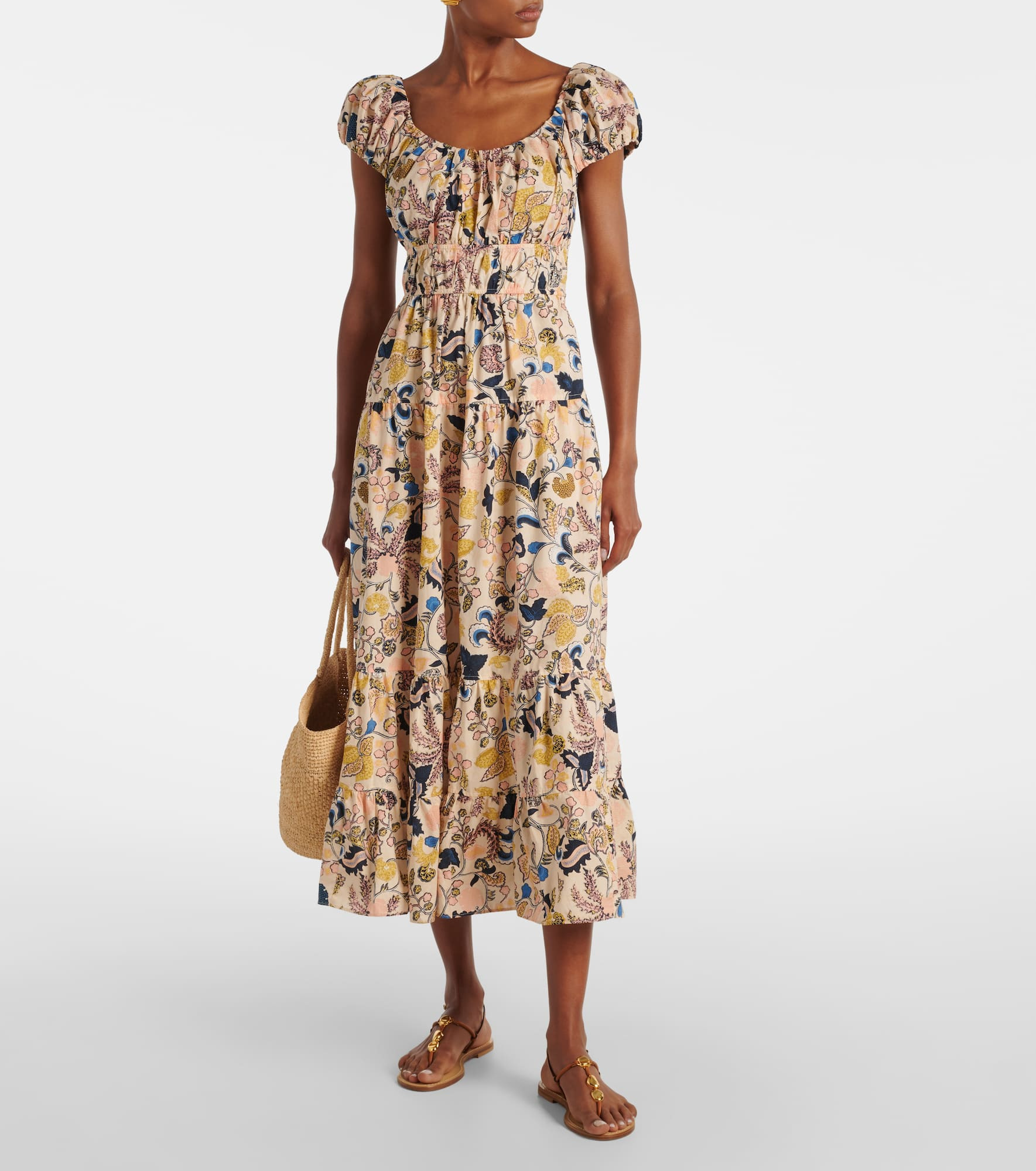 Paloma printed cotton poplin midi dress - 2