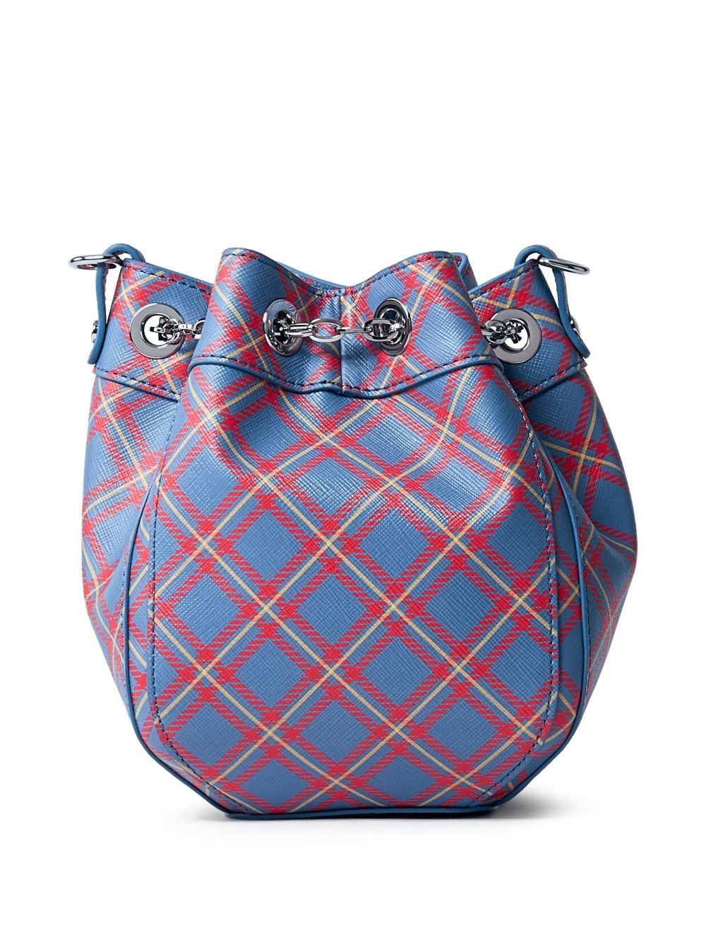 tartan-check bucket bag - 2