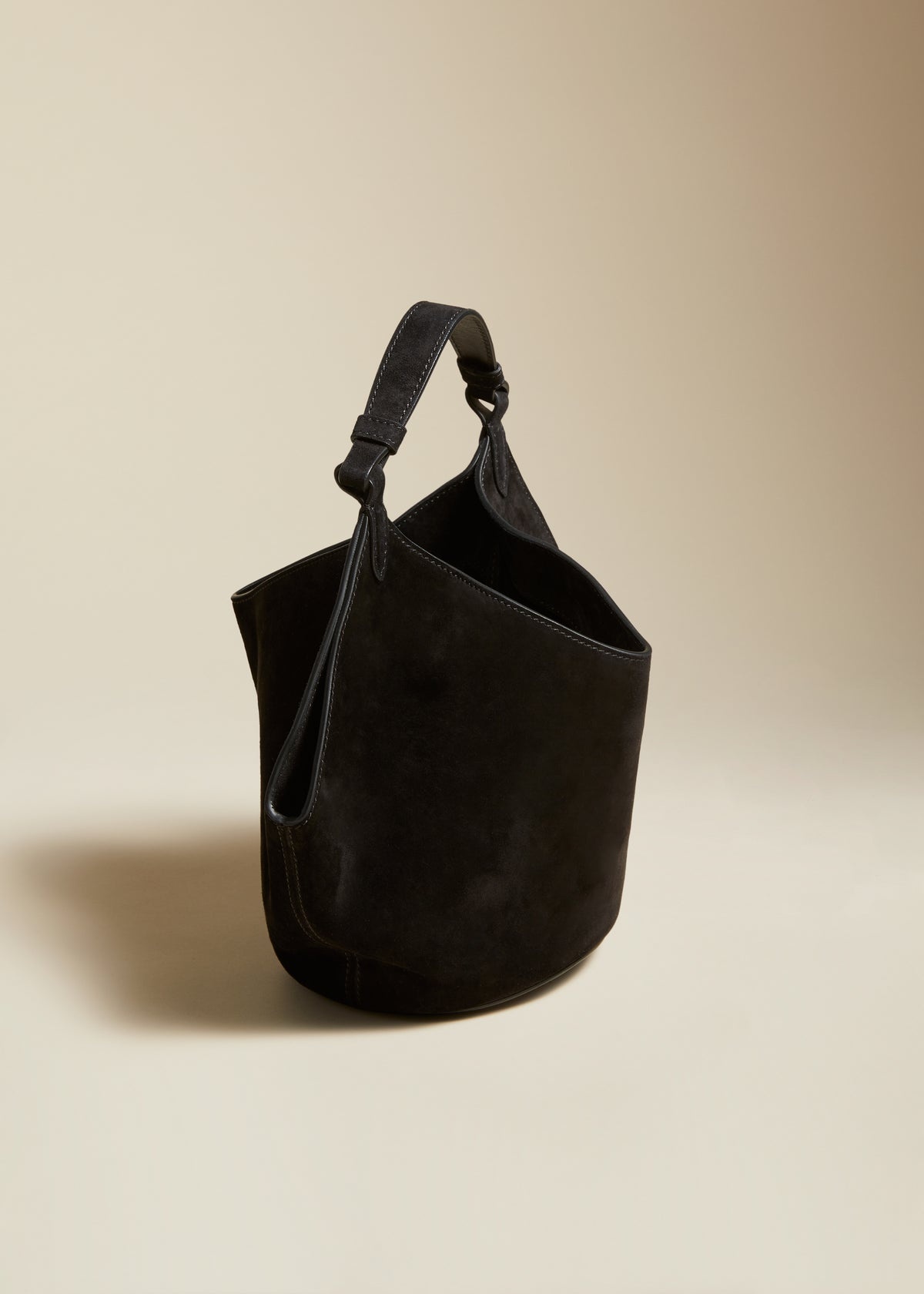 The Mini Lotus Bag in Black Suede - 2