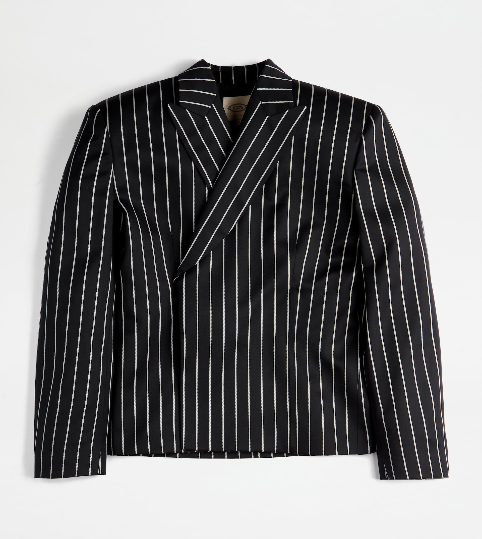 BLAZER IN STRETCH WOOL - WHITE, BLACK - 1