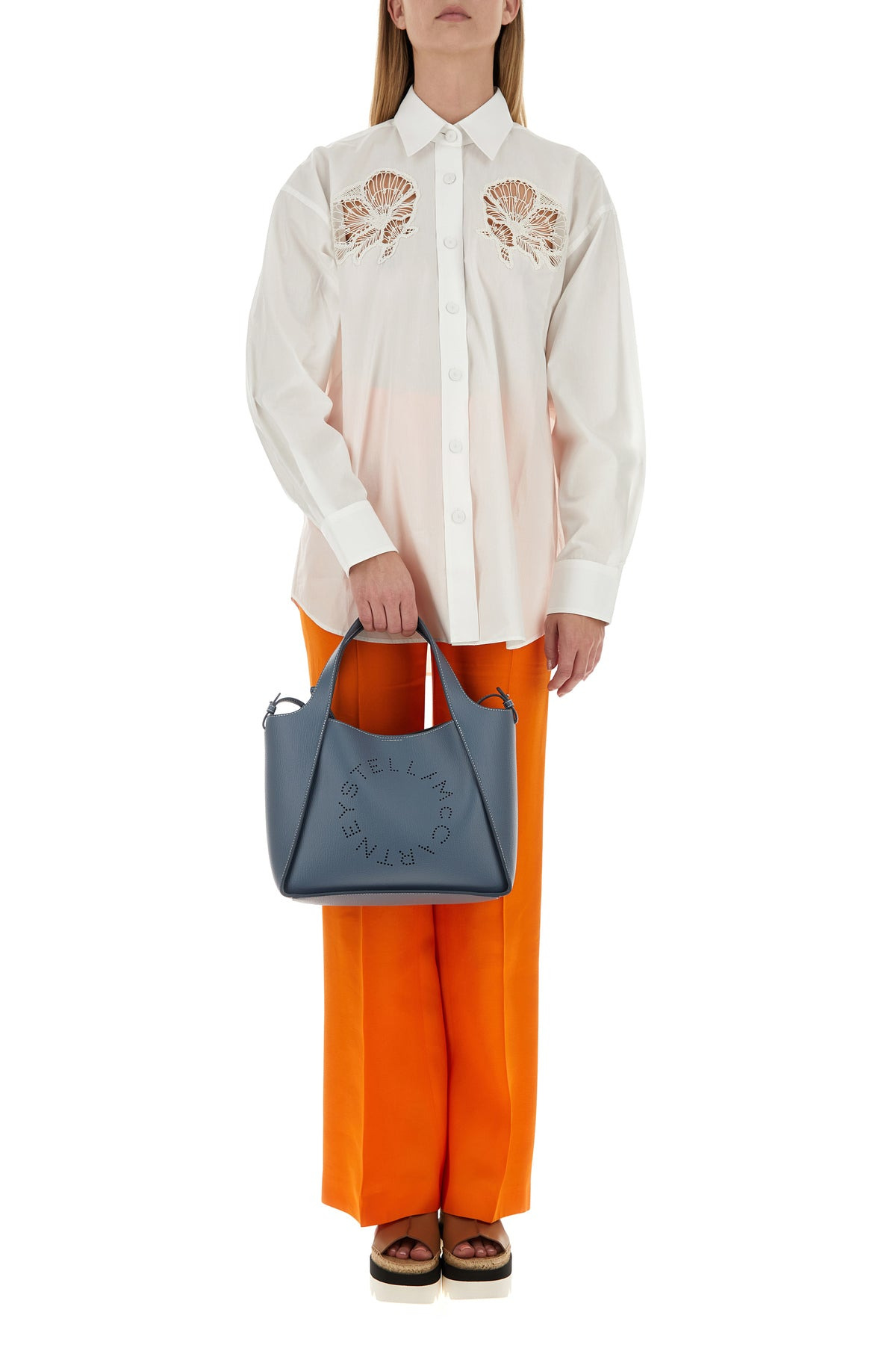 Fluo orange viscose wide-leg pant - 6
