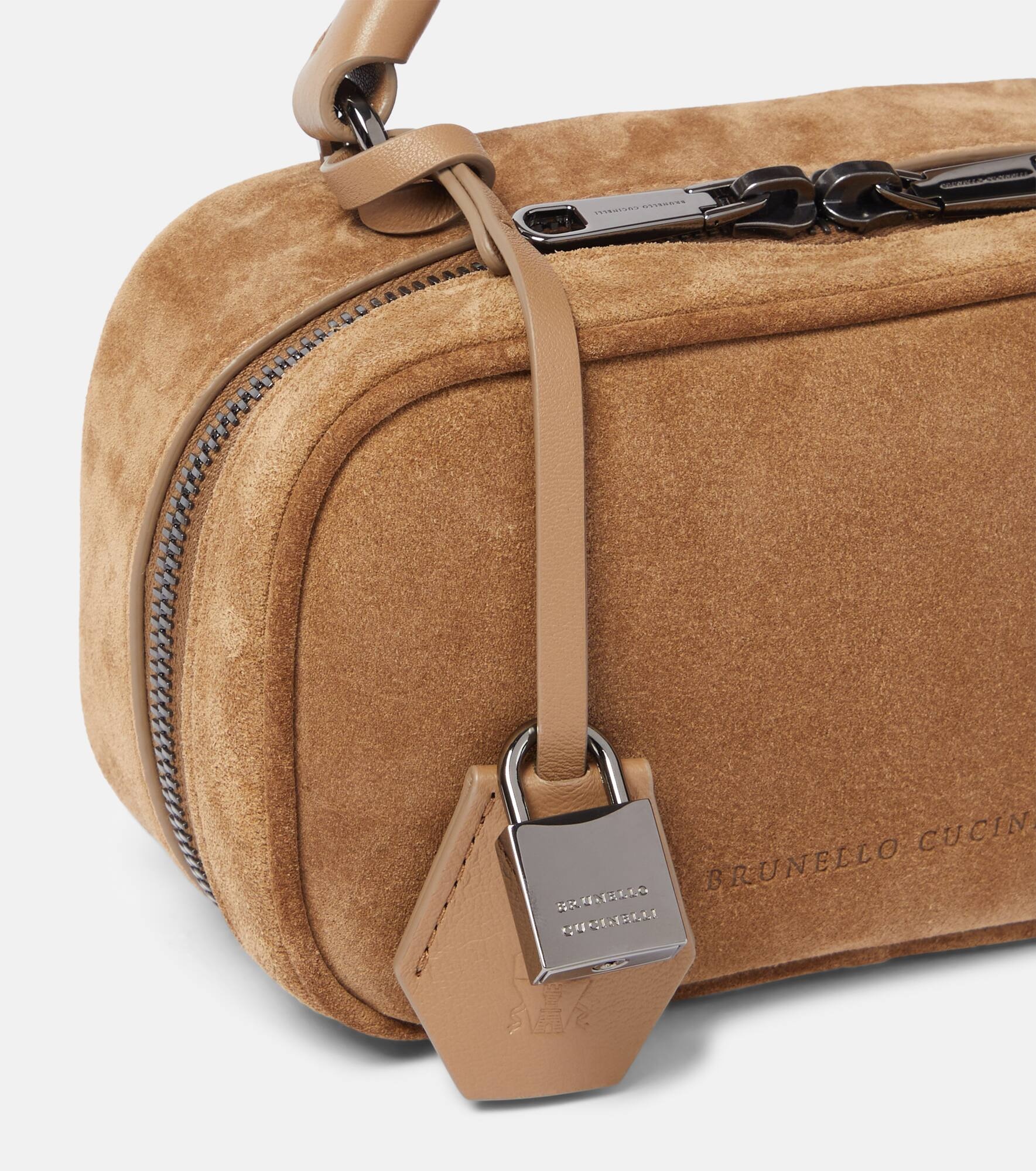 Foulard Mini leather-trimmed suede tote bag - 6