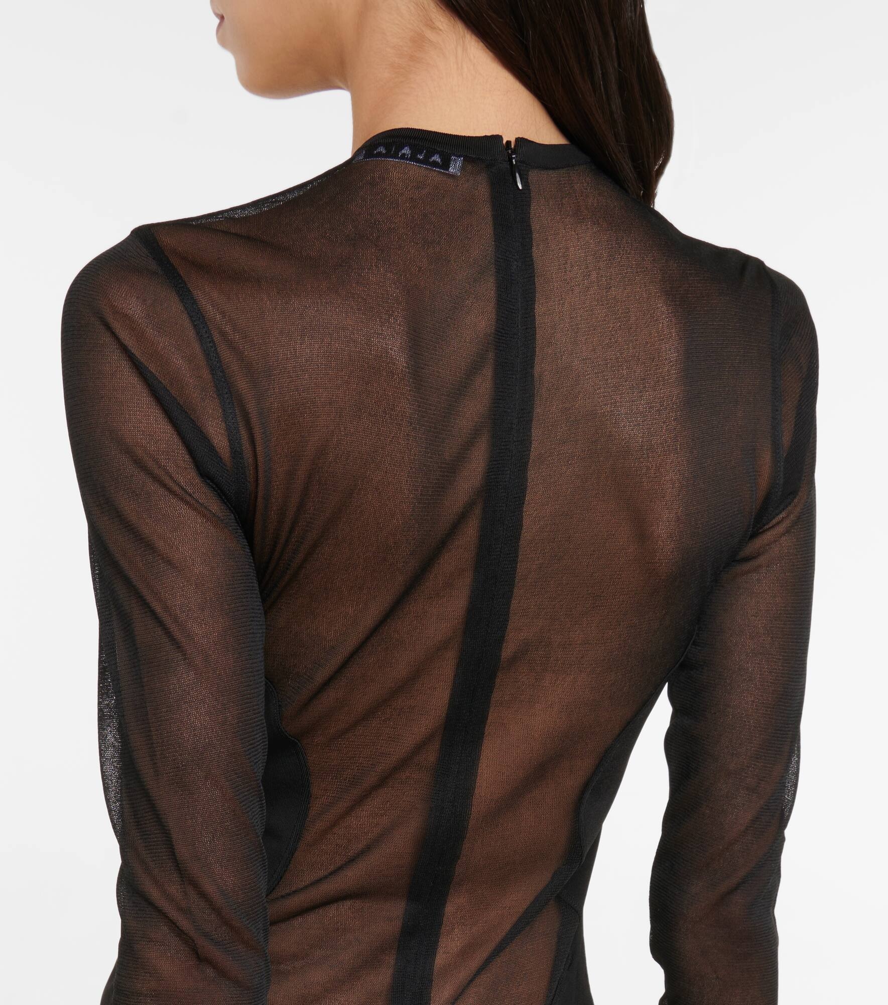 Semi-sheer paneled minidress - 5