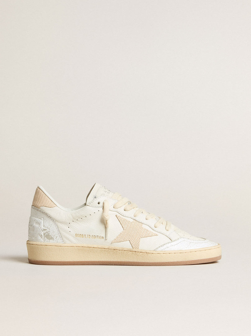 Men’s Ball Star LTD CNY in white leather with ivory star - 1