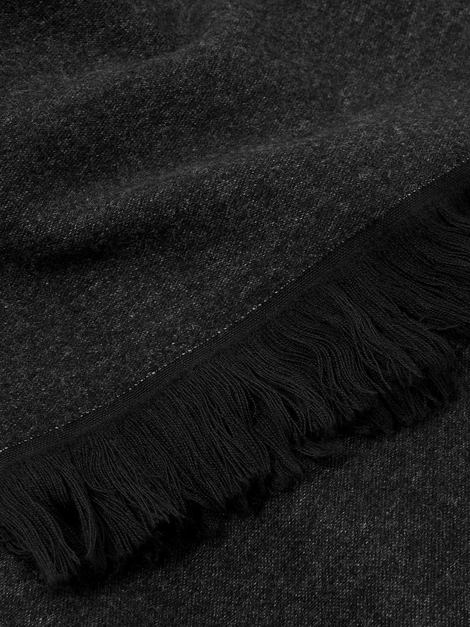 Fringed Logo-Jacquard Wool Scarf - 3