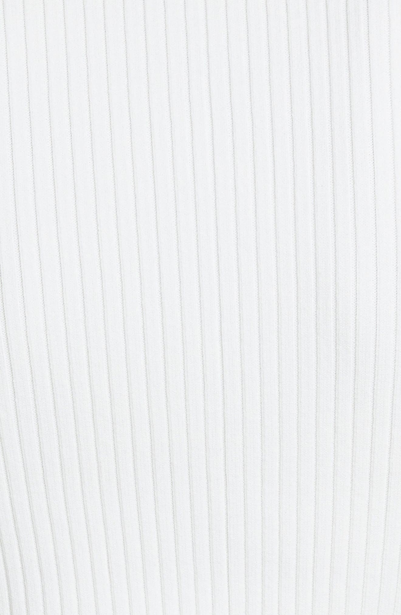 Courrèges Embroidered Logo Mock Neck Rib Sweater in Heritage White at Nordstrom - 6