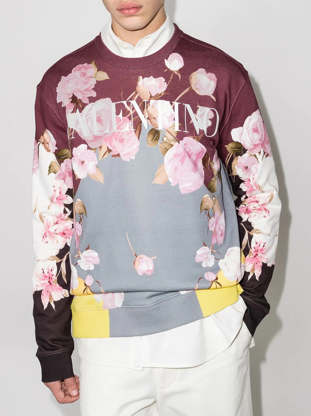 colour-block floral sweatshirt - 2