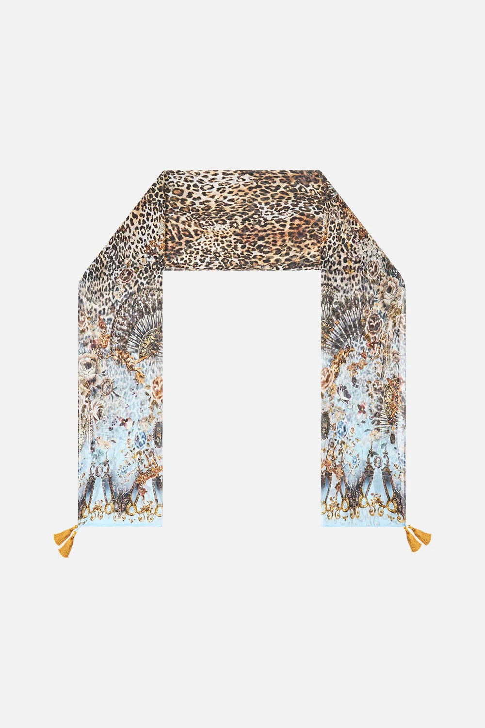 LONG SILK CRINKLE CHIFFON SCARF FIESTA, SIESTA, REPEAT - 1