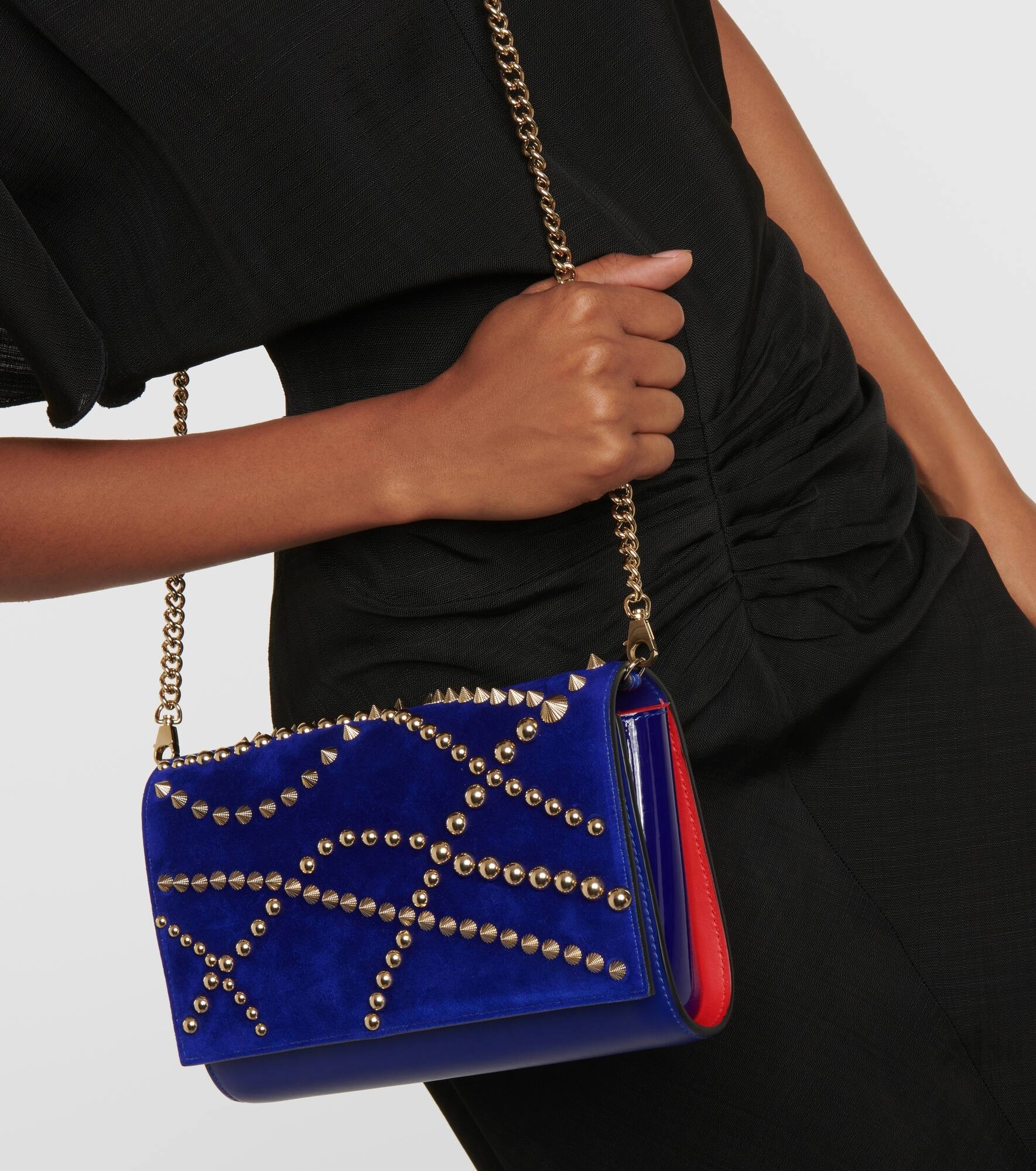 Paloma embellished suede and leather clutch - 6