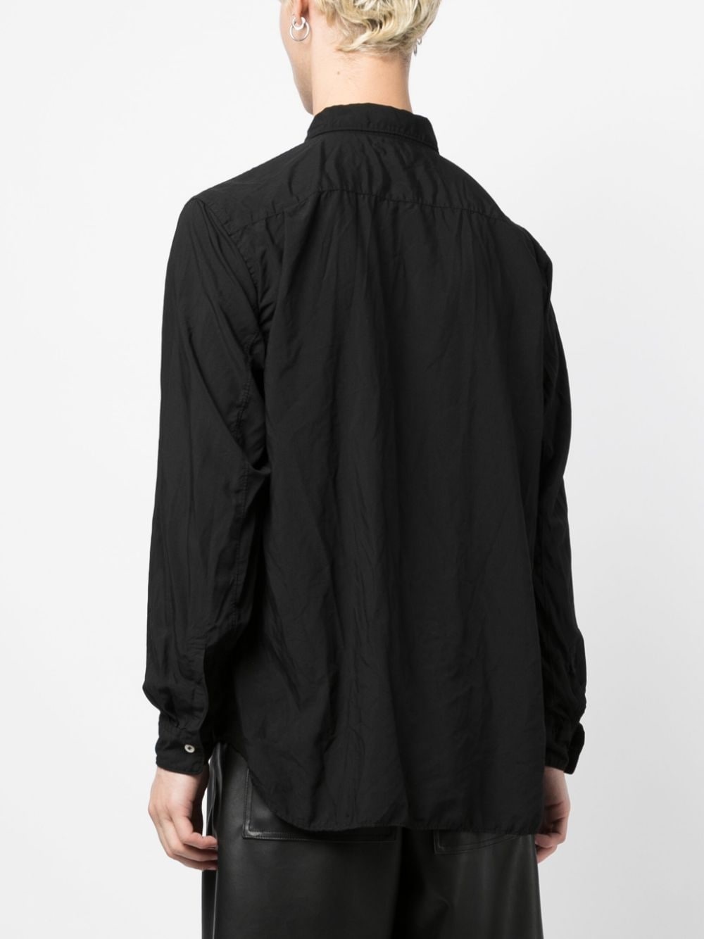 spread-collar crease-effect shirt - 4