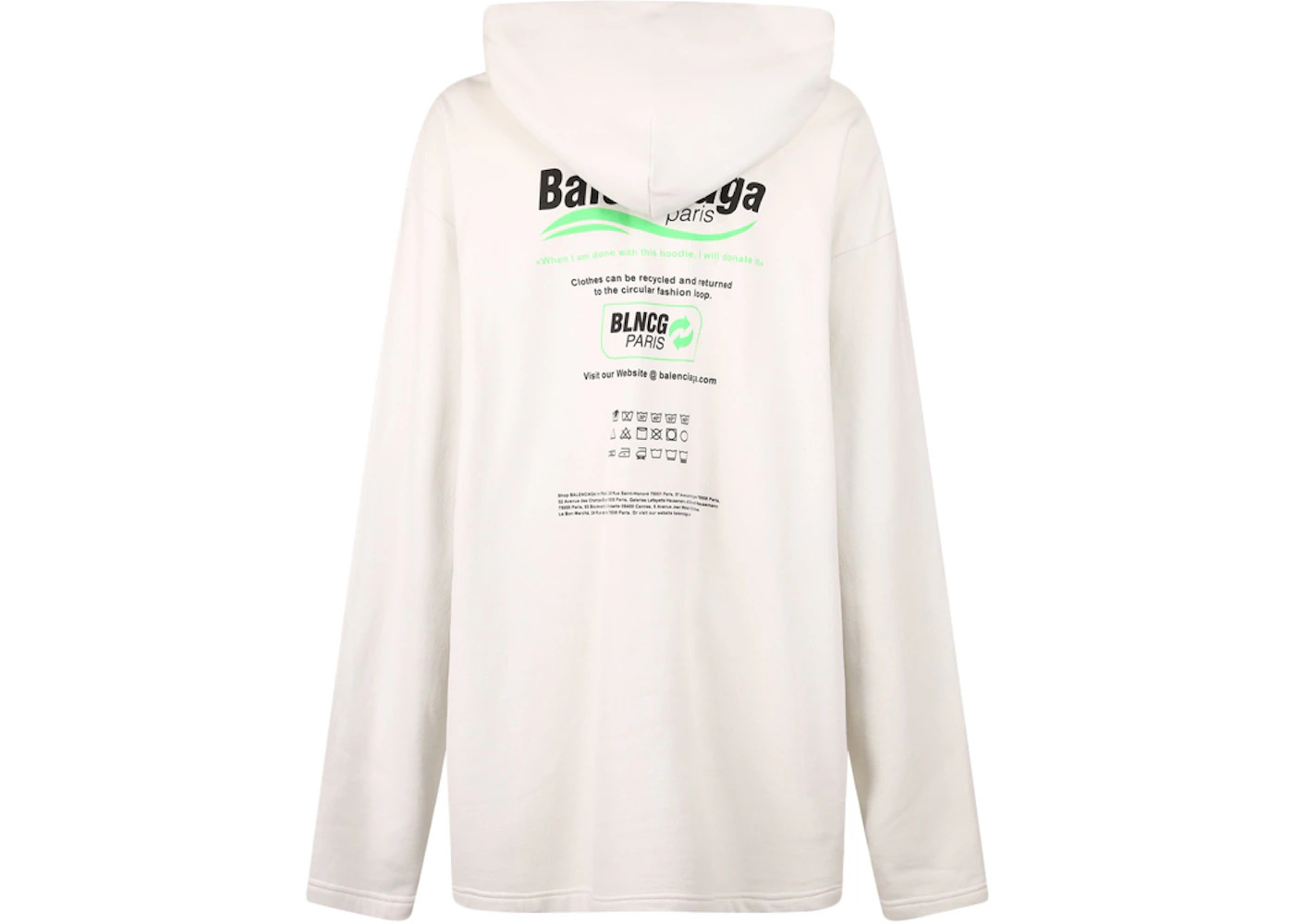 Balenciaga Women Dry Cleaning Boxy Hoodie White - 2