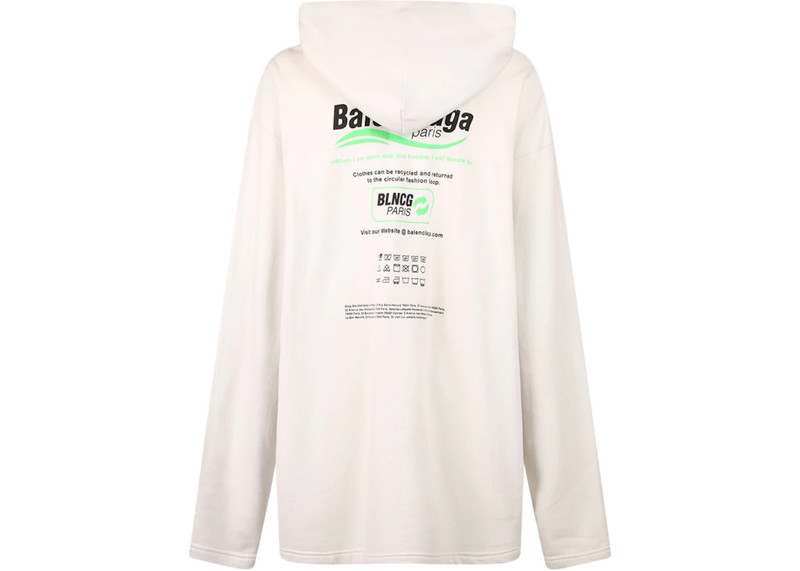 BALENCIAGA Balenciaga Women Dry Cleaning Boxy Hoodie White outlook
