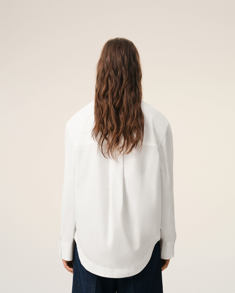 WHITE COTTON SHARP COLLAR AMI DE COEUR WIDE SHIRT 4