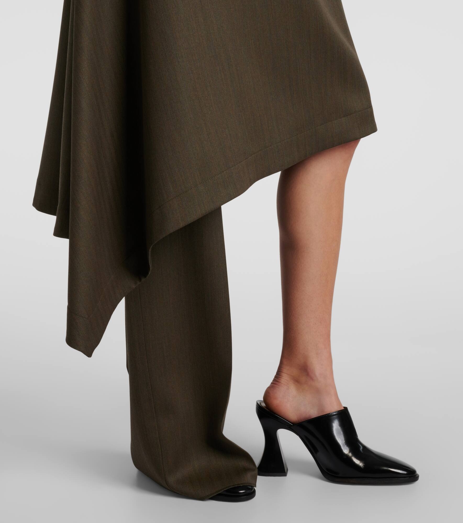 Asymmetric wool midi skirt - 6