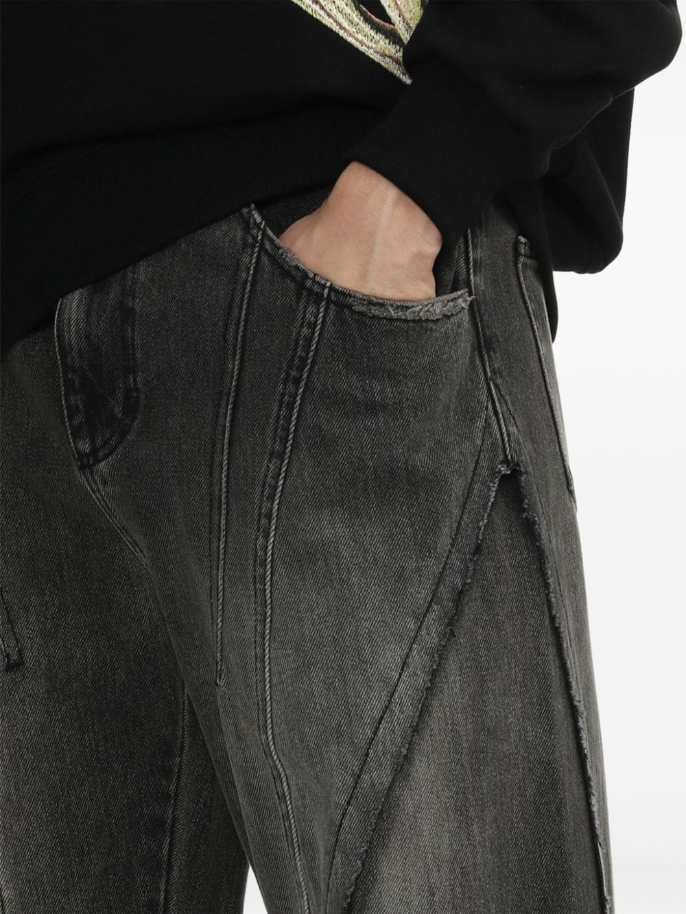 ripped wide-leg jeans - 5