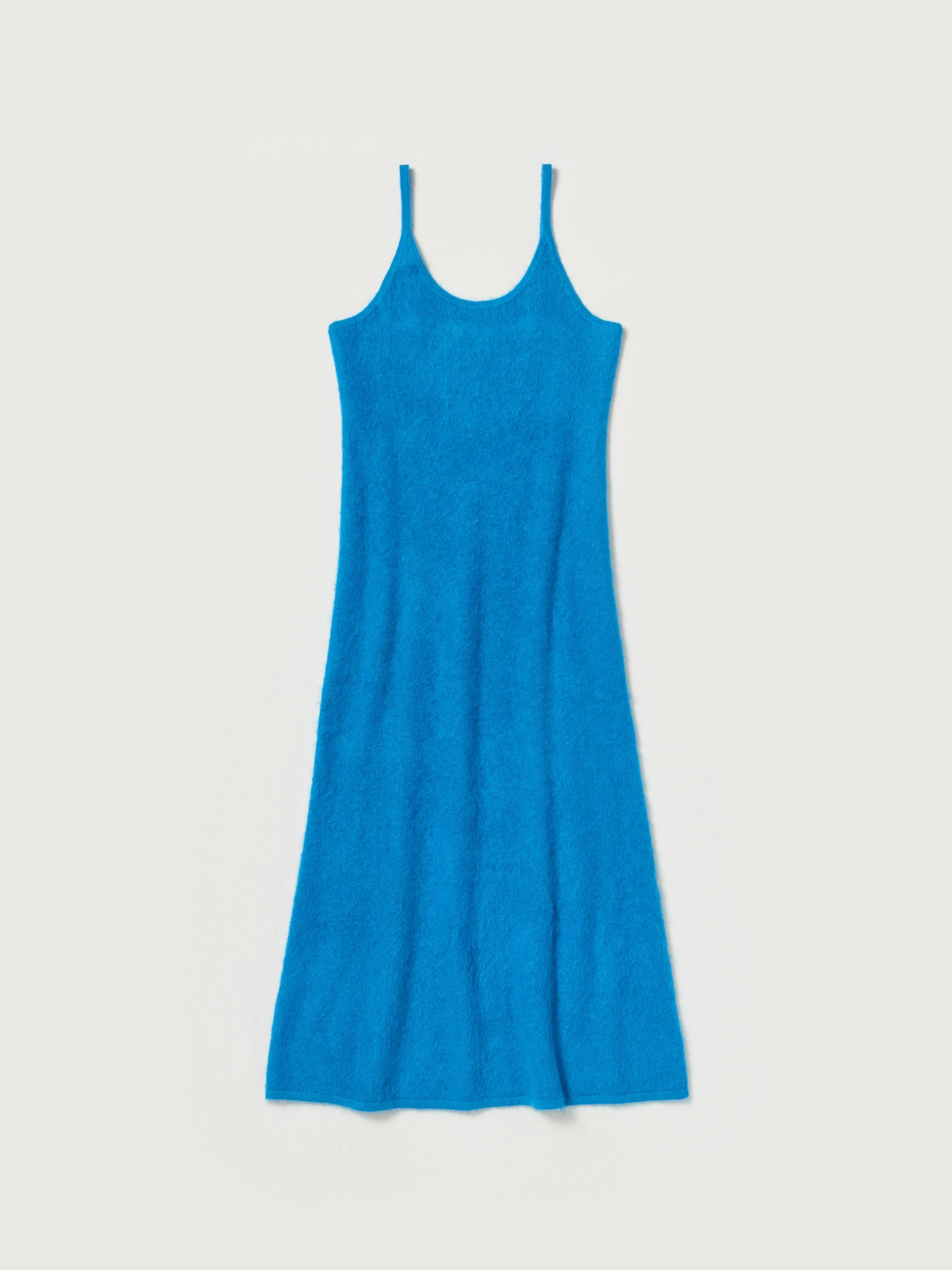 GARMENT-DYED BABY ALPACA FUR KNIT DRESS - 1