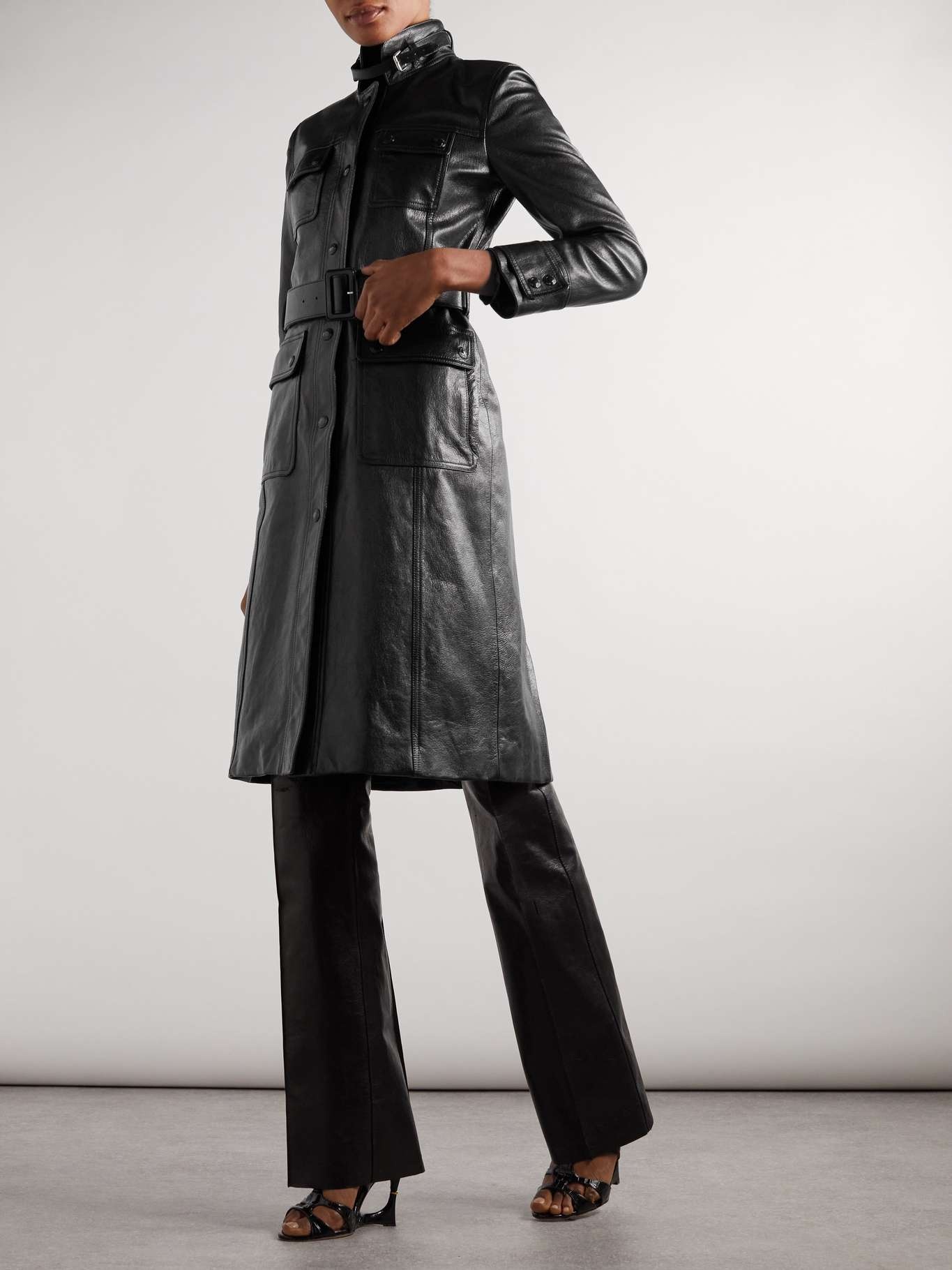 【関税&送料込】Tom Ford Grain Lux Goat Leather Pants With P TOM FORD GRAIN LUX GOAT LEATHER PANTS | REVERSIBLE