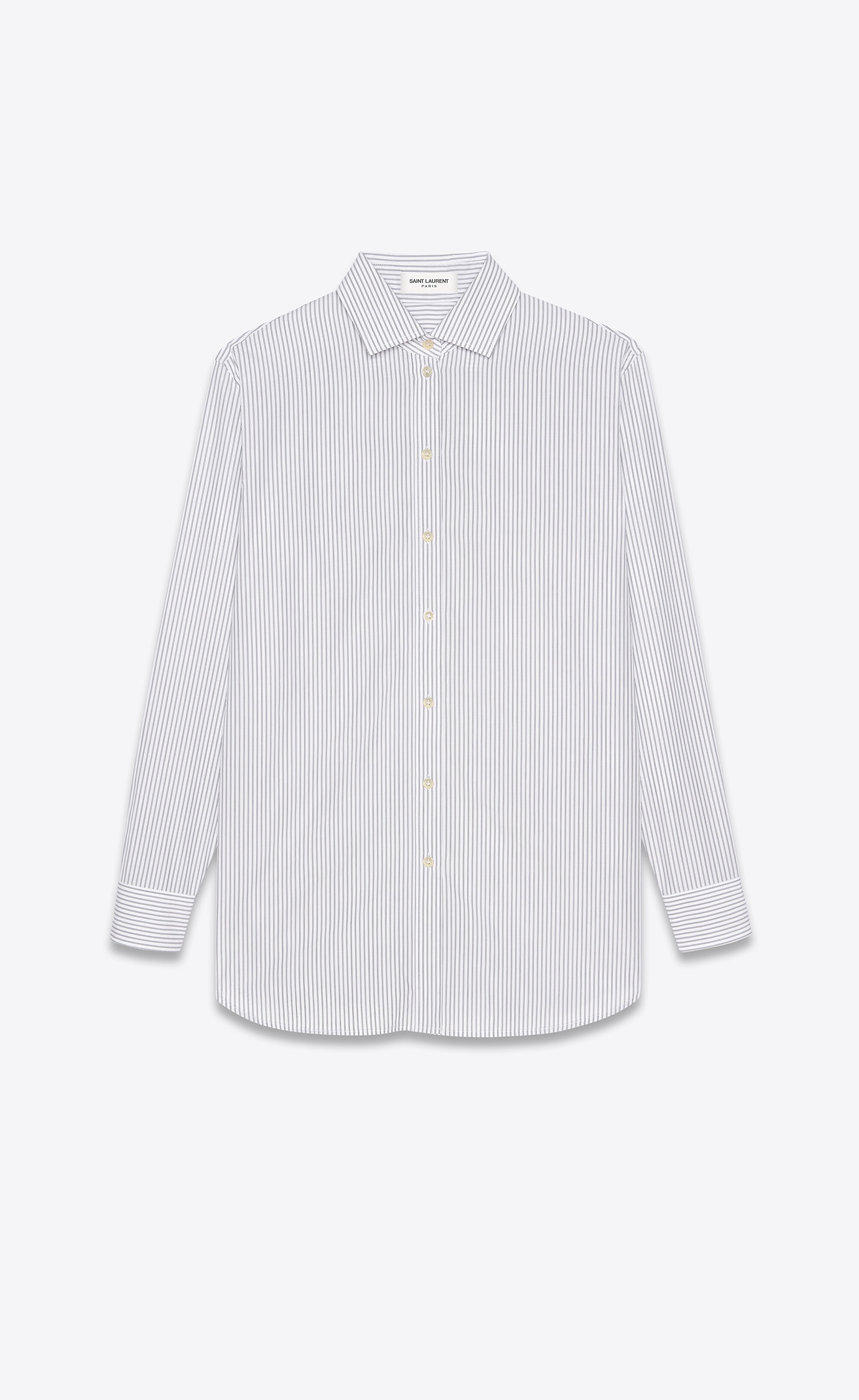 oversized shirt in double pinstripe cotton - 1