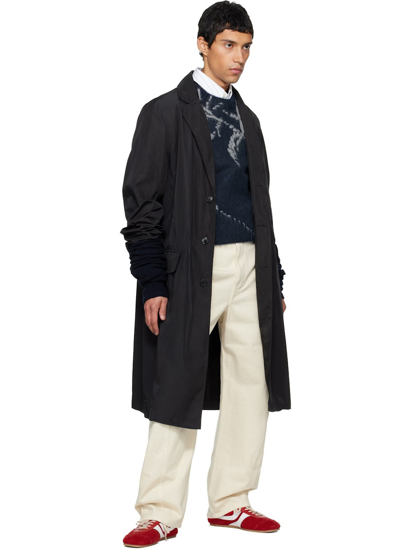 Dries Van Noten Black Taffeta Coat outlook