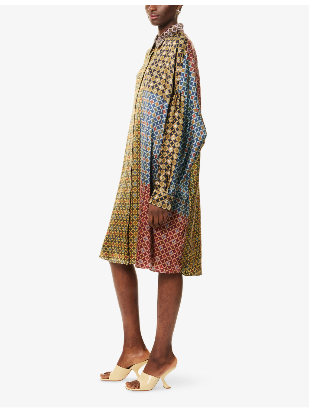 Printed Relaxed-Fit Silk Midi Dress - 3