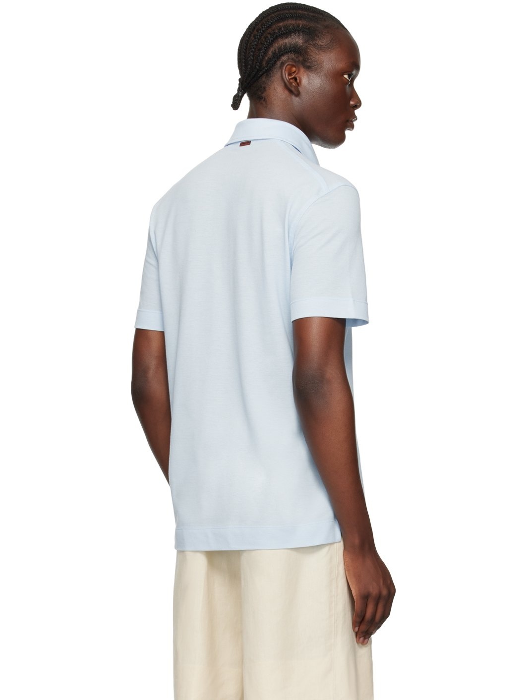 Blue Cotton Polo - 3