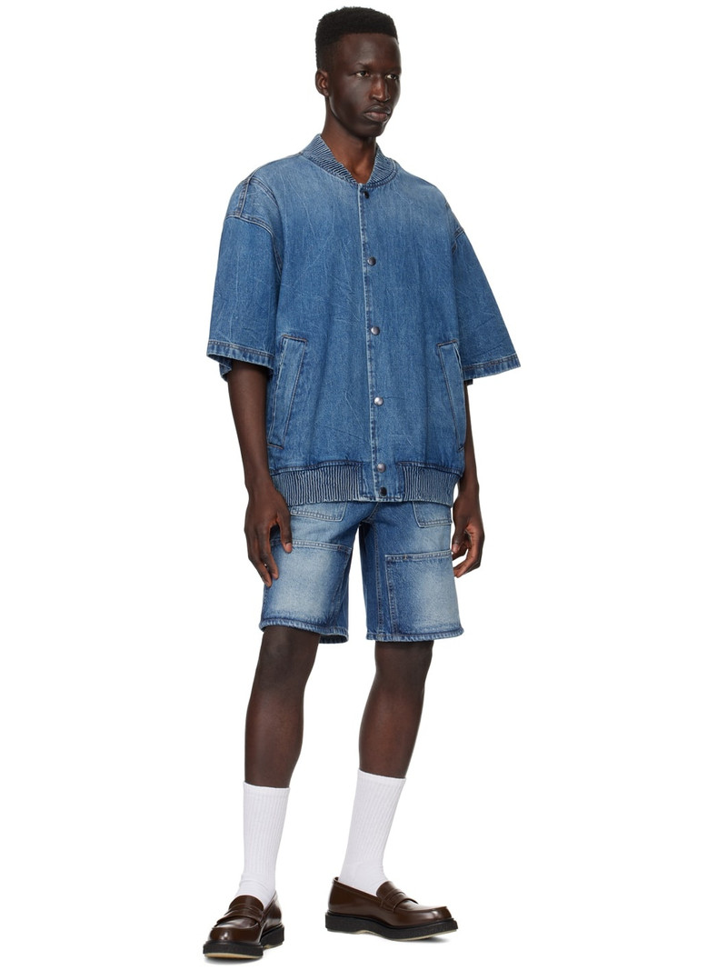 SOLID HOMME Blue Pocket Denim Shorts outlook