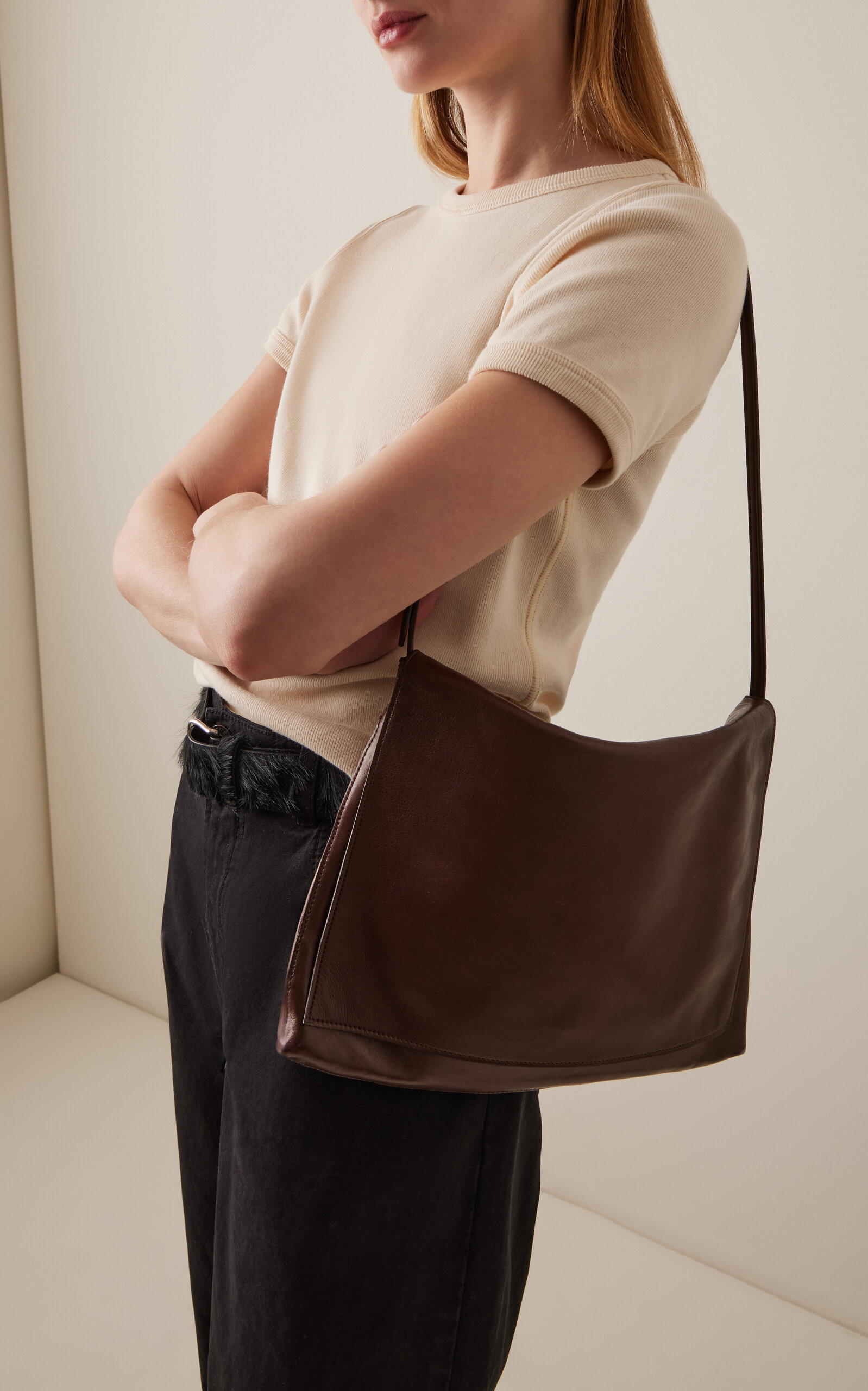Nan Leather Shoulder Bag brown - 2