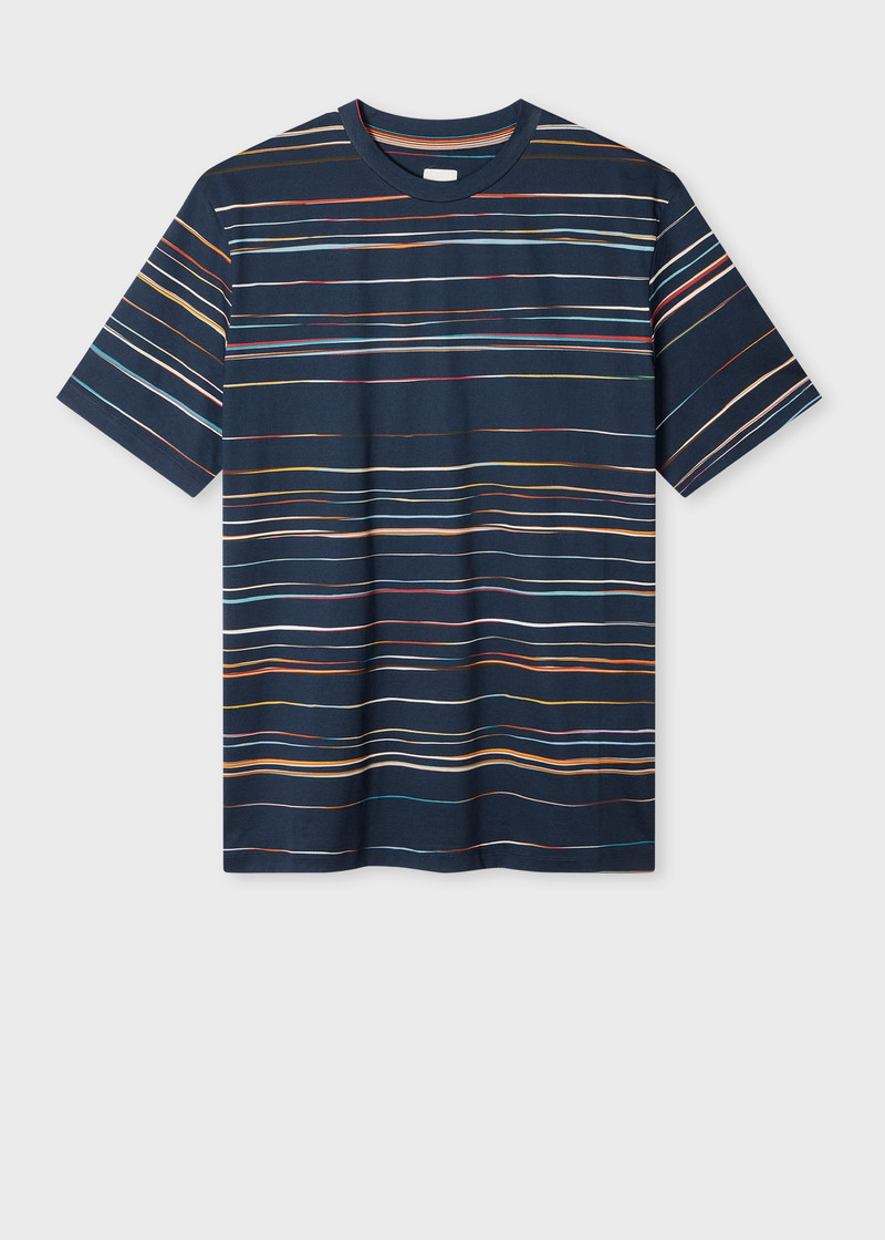 Navy 'Signature Pinstripe' T-Shirt 1
