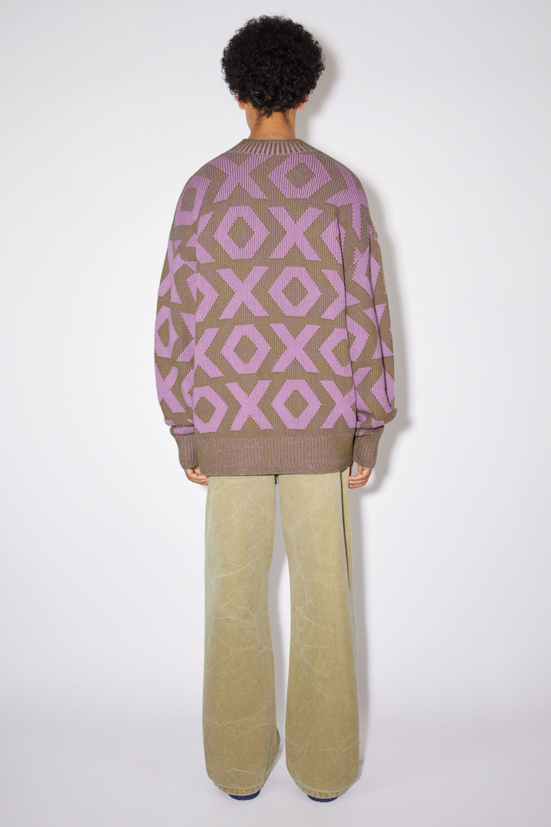 Face logo jumper - Khaki beige/smoky purple 3