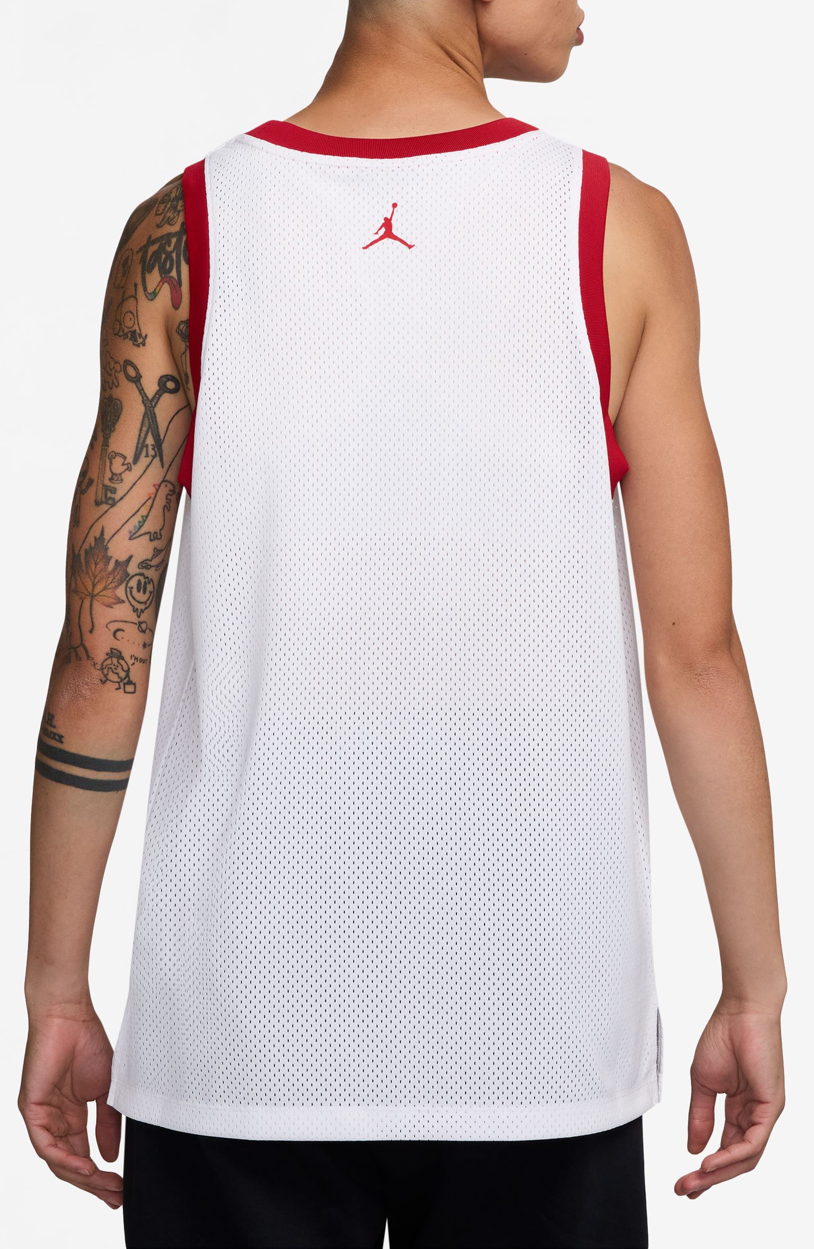 Jordan 40th Anniversary Mesh Tank Jersey in White/Varsity Red/Red at Nordstrom - 2