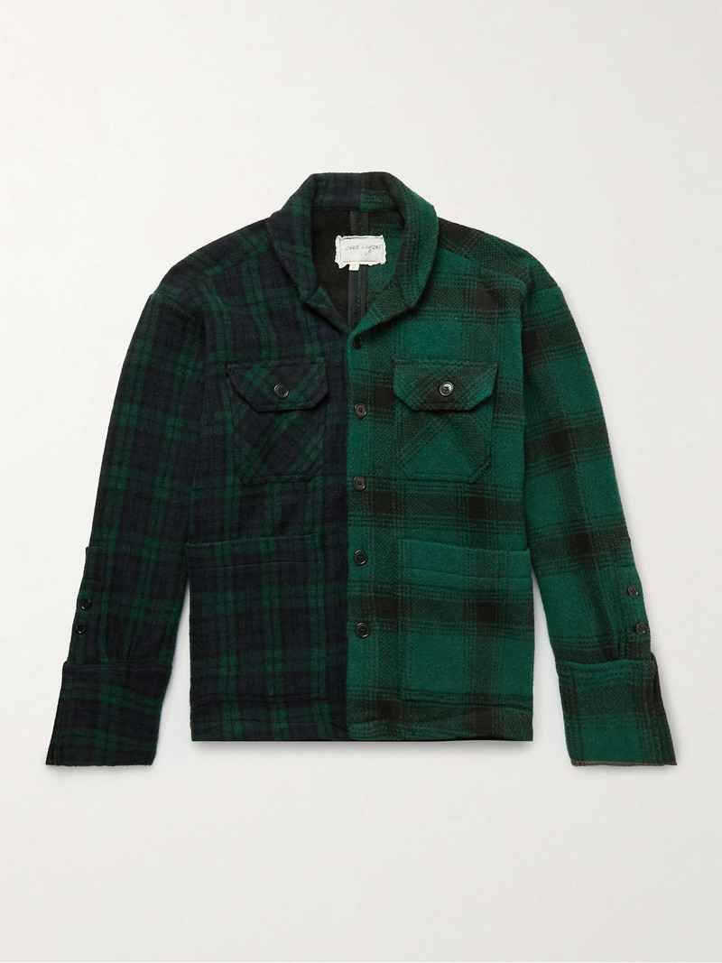 Hunter Patchwork Checked Wool and Cotton-Blend Shirt 1