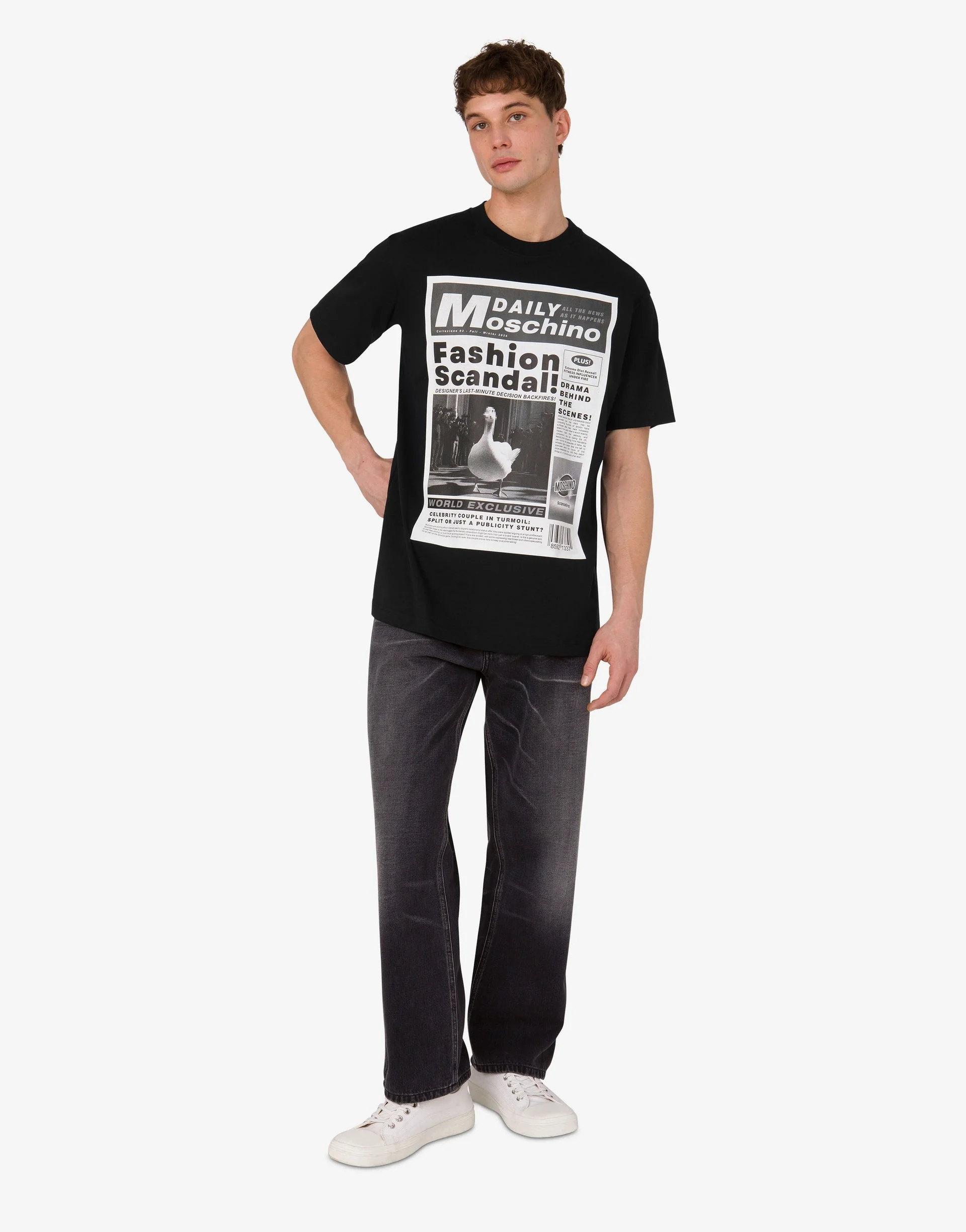 PRINTED ORGANIC COTTON JERSEY T-SHIRT - 1