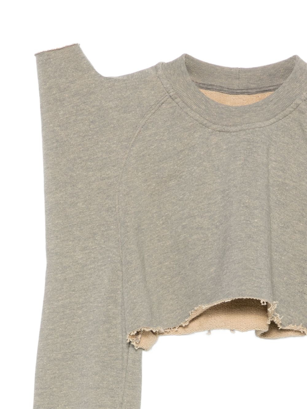 frayed-hem raglan-sleeve top - 3