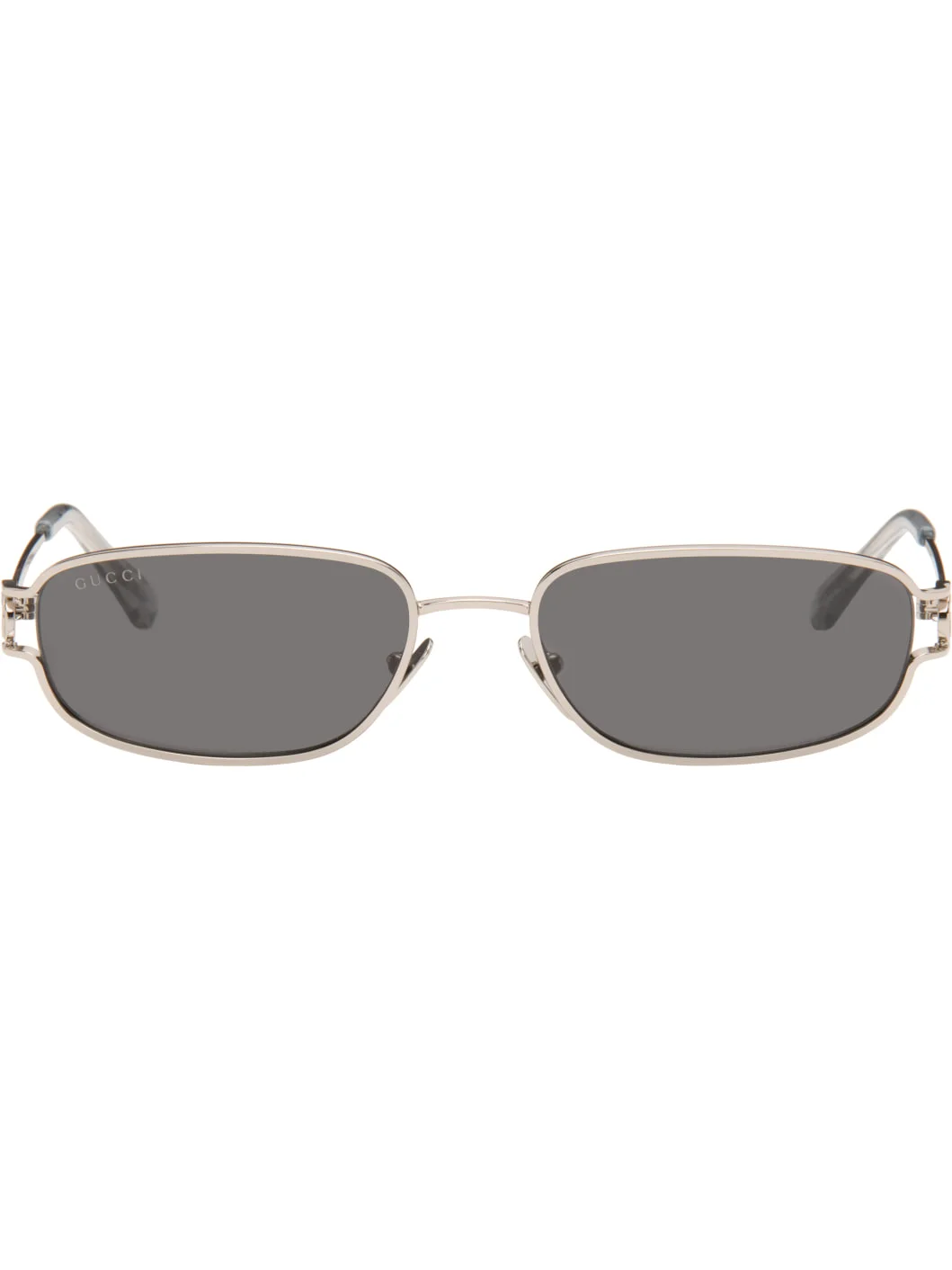 Silver Rectangular-Frame Sunglasses - 1