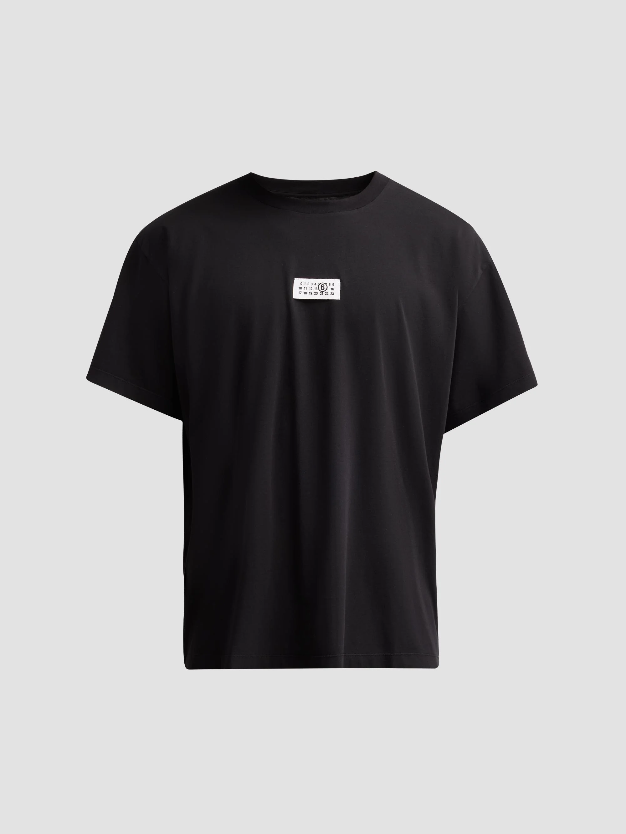 Men's Logo Cotton Crewneck T-Shirt - Black - 1