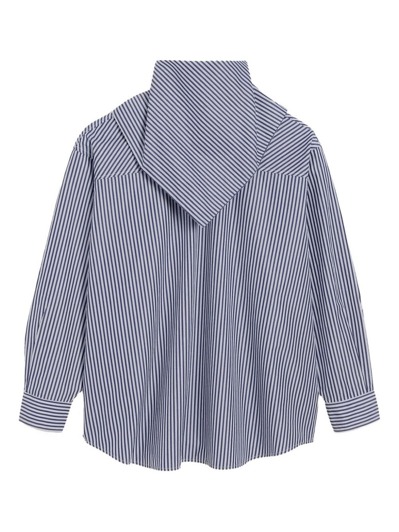 striped-pattern bandana-collar shirt 1