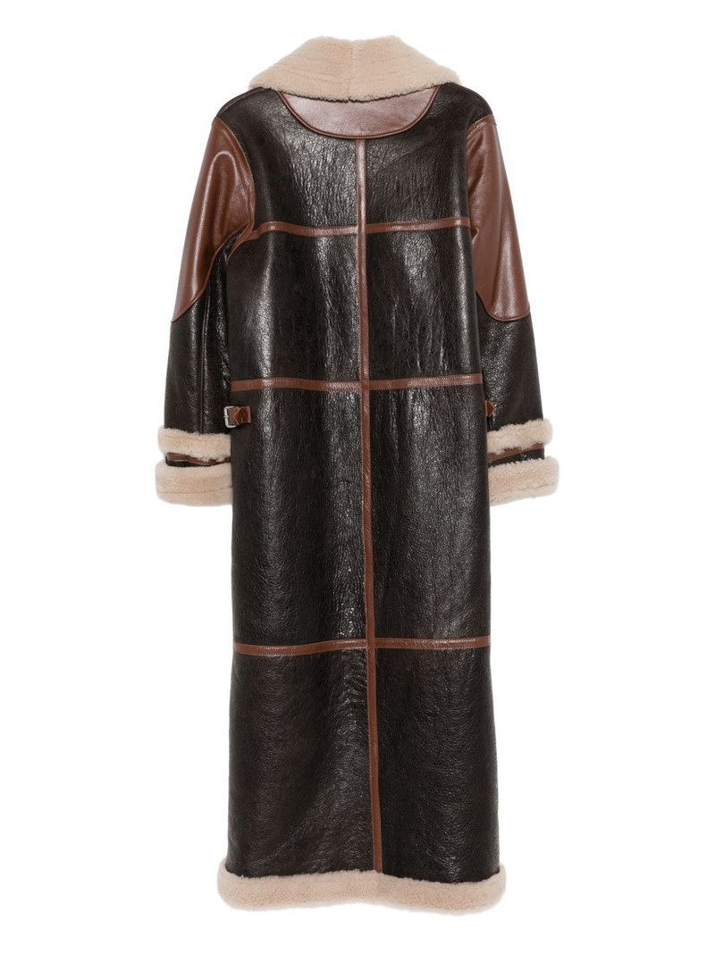 Blumarine buckle-fastening shearling coat outlook