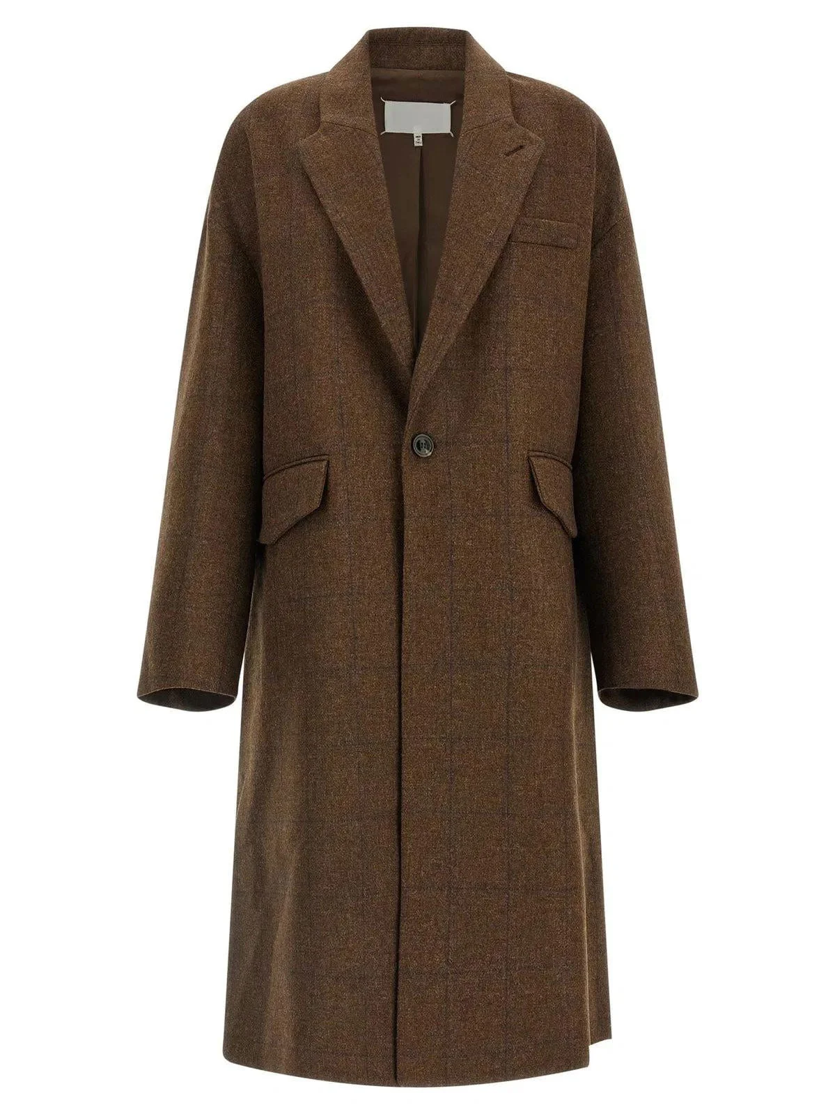 OVERSIZED COCOONING COAT - BROWN - 1