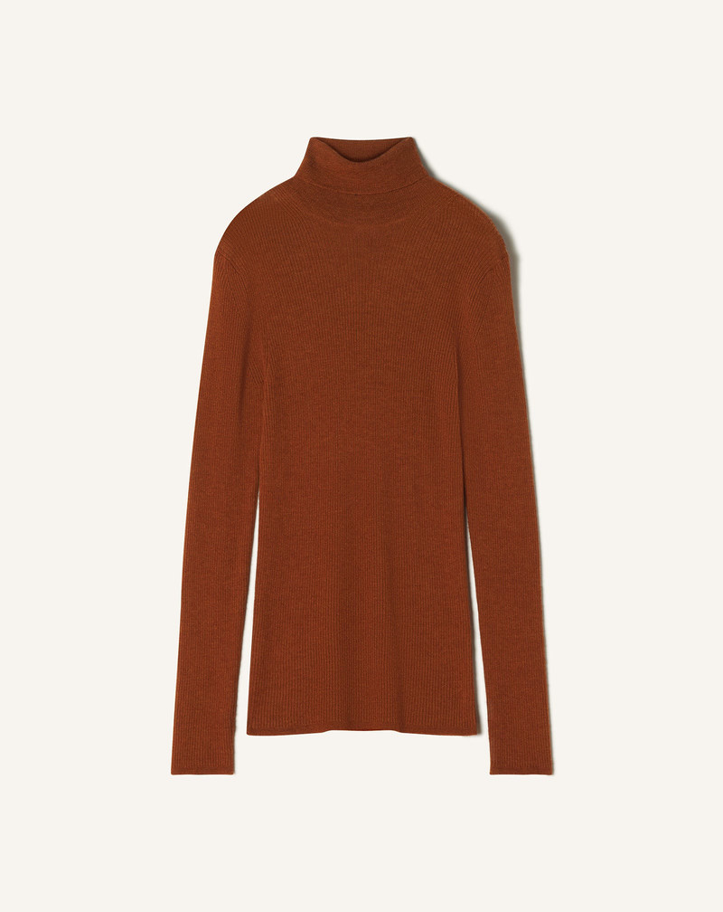 TURTLENECK SWEATER IN MERINO WOOL AND SILK 1