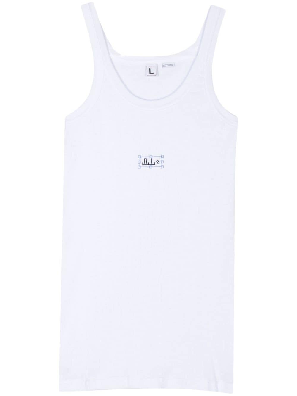 logo-print ribbed tank top - 1