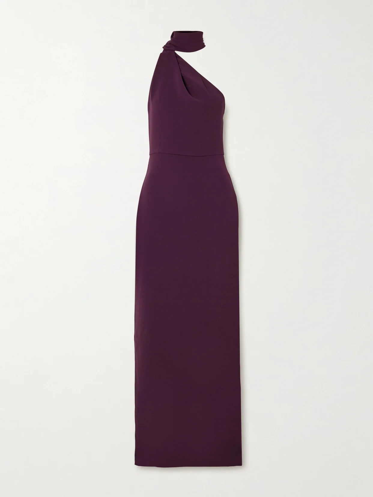 Demi One-shoulder Scarf-detailed Crepe Gown - 1