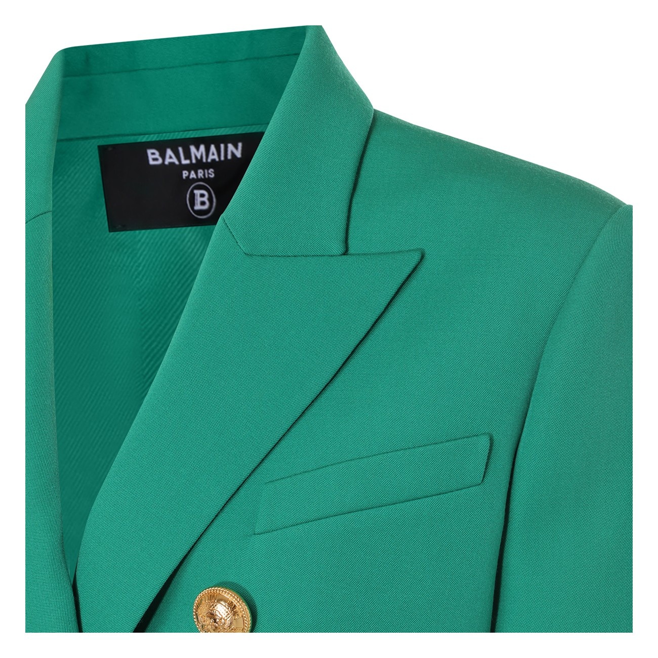 green wool blazer - 3