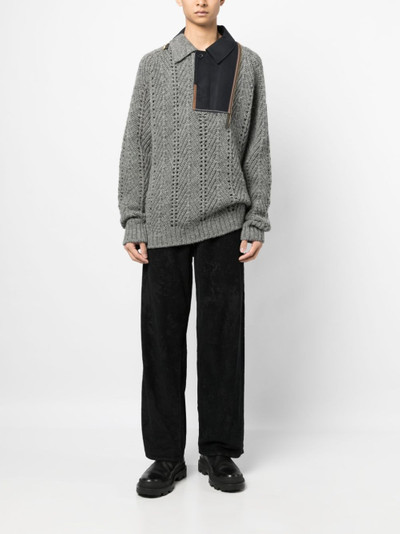 Kolor patchwork-design wool jumper outlook