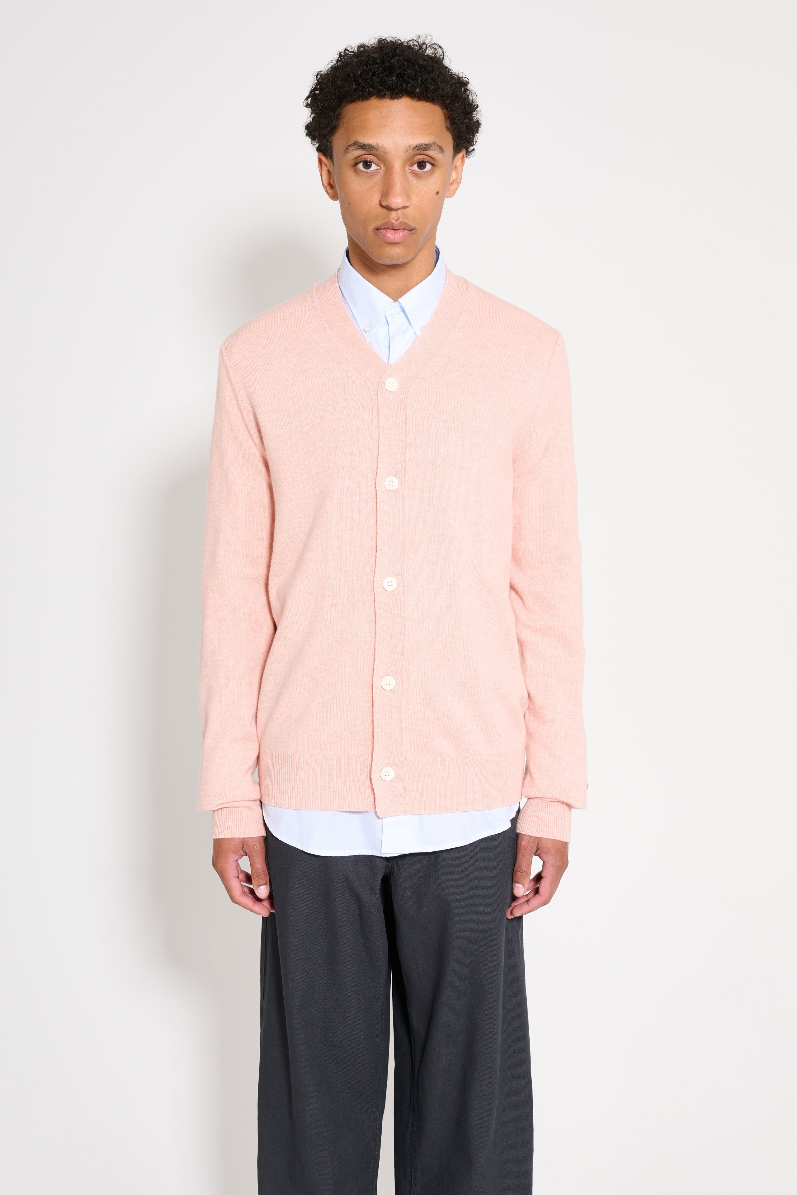 COMME DES GARÇONS PLAY KNIT CARDIGAN LIGHT PINK - 2