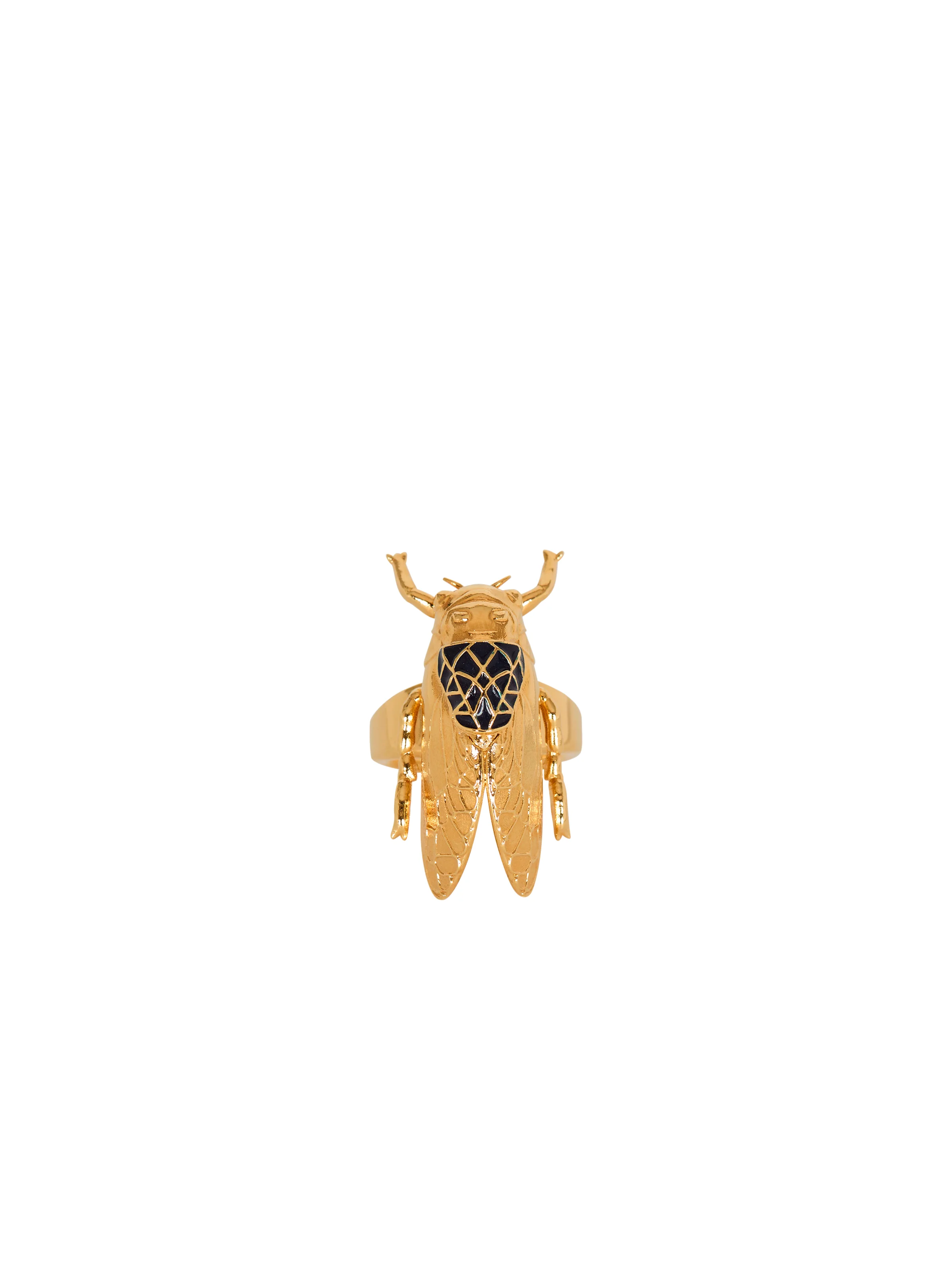 Brass and enamel Insect ring - 1