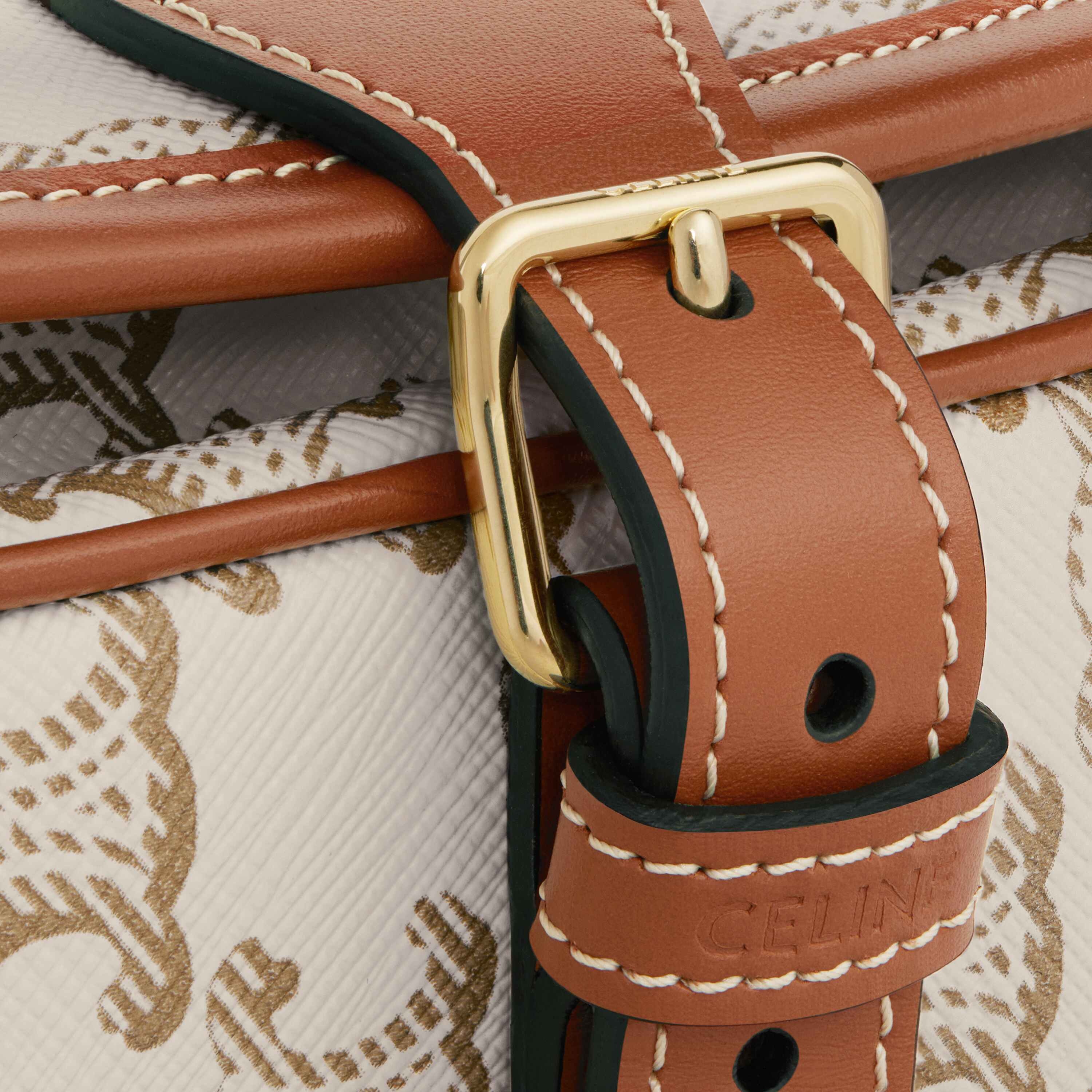 Medium Folco bag in Triomphe Canvas and calfskin - 5