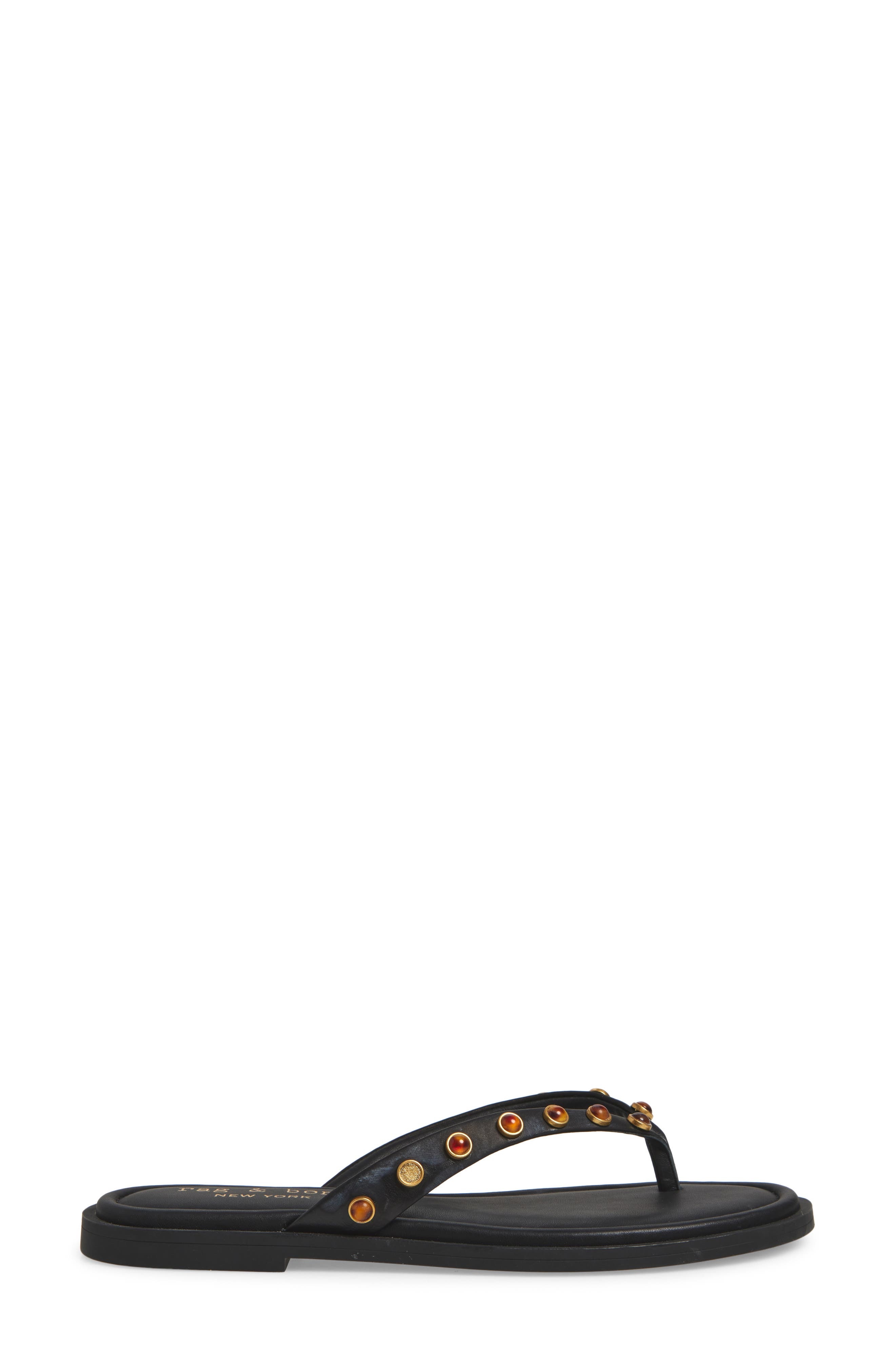 rag & bone Cabochon Gia Flip Flop in Black at Nordstrom - 3